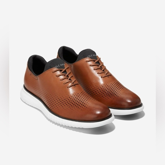Cole Haan Men’s 2.ZERØGRAND Laser Wingtip Brown Oxford Shoes Size 11 Casual - Picture 1 of 13